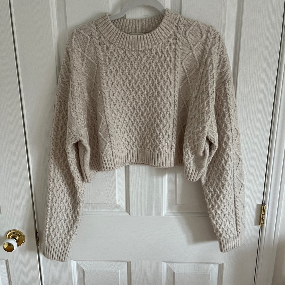 Cable Knit Cream Sweater